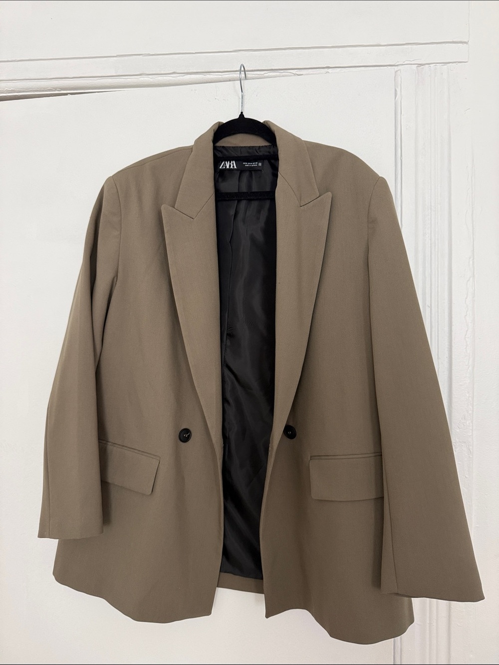 Zara was Oversized Blazer Jacket in Taupe